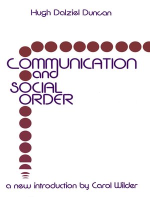 cover image of Communication and Social Order